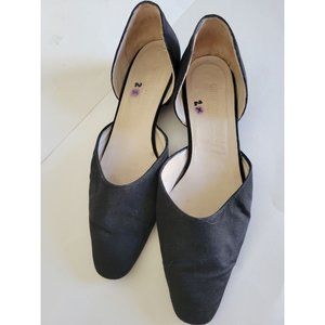 Giorgio Armani Womens Black grosgrain D'Orsay flats shoes size 9